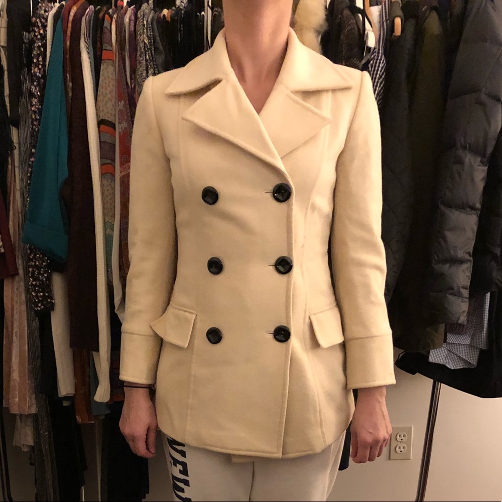 Banana Republic White Peacoat